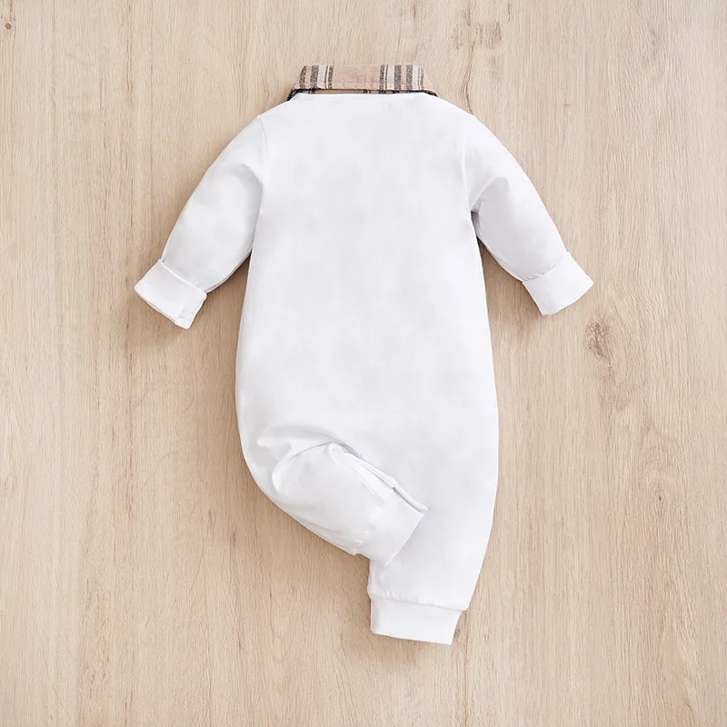 Spring And Autumn New Fake Two-piece Baby Bodysuit, Infant Cotton  Long Sleeve Romper