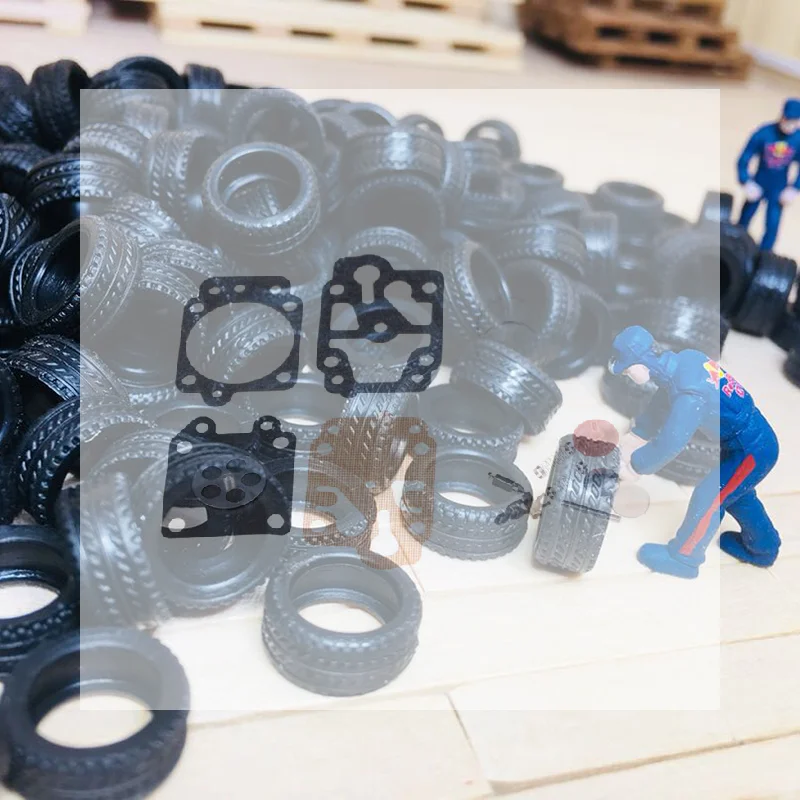 20PCS High Quality 1/64 Tire Skin Car Model Scene Accessories Tire Wheels  Car Model Scene