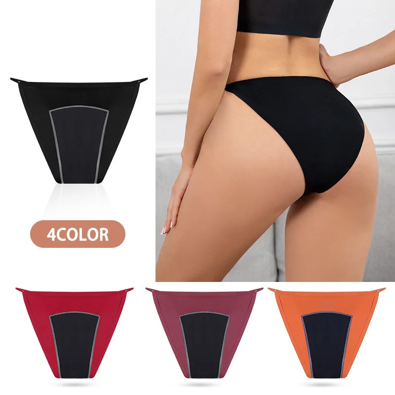 

Plus Size Lingerie 2XL Seamless Panties For Women 4 Layers of Leak-proof Menstrual Panties Ice Silk Leak Proof Period Underwear