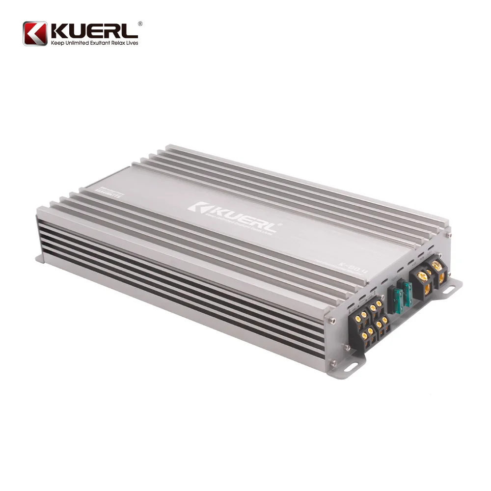 Silver 12V Car Audio Four Channel Power Amplifier 4*80W High Power Car Audio Modified Power Amplifier
