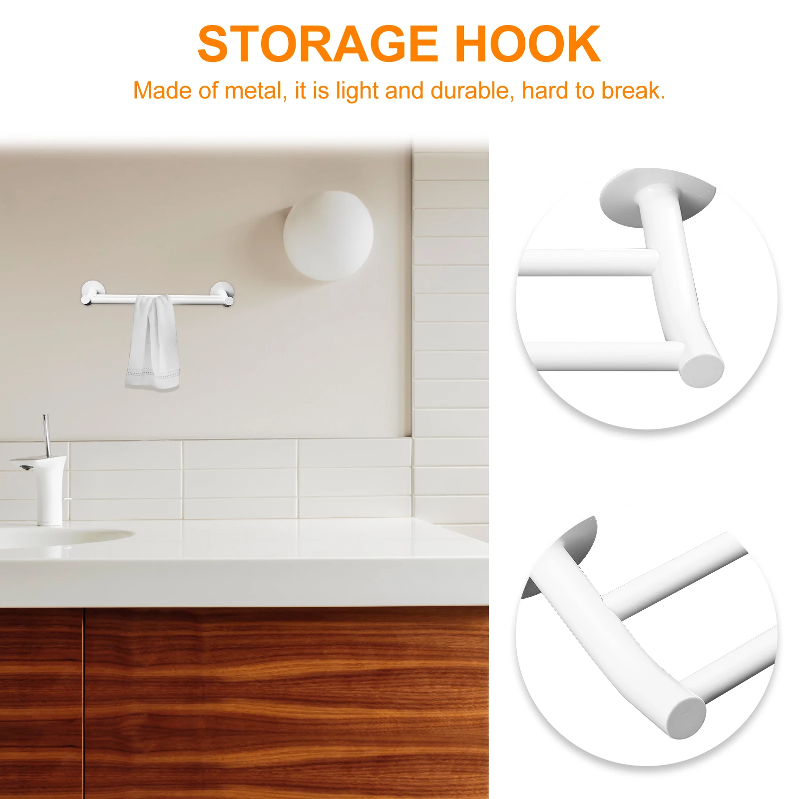 

Dual-Pole Household Storage Rack Nail-Free Towel Organizer Multi-Functional Bathroom Shelf Towel Stand Cabinet Rack Rag Storage