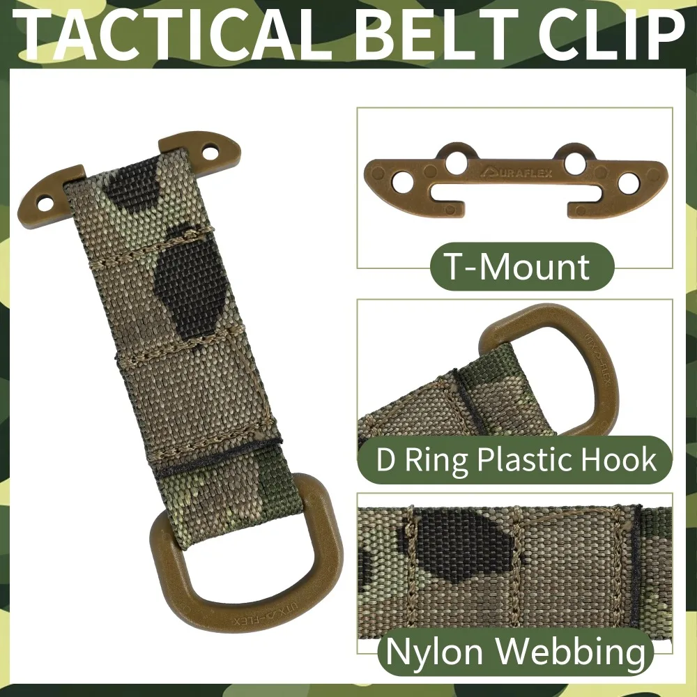 Tactical Gear Molle Clip D Hook T-Mount Molle Key Holder Plastic Carabiner for Glove Clip Tactical Backpack Belt Accessories