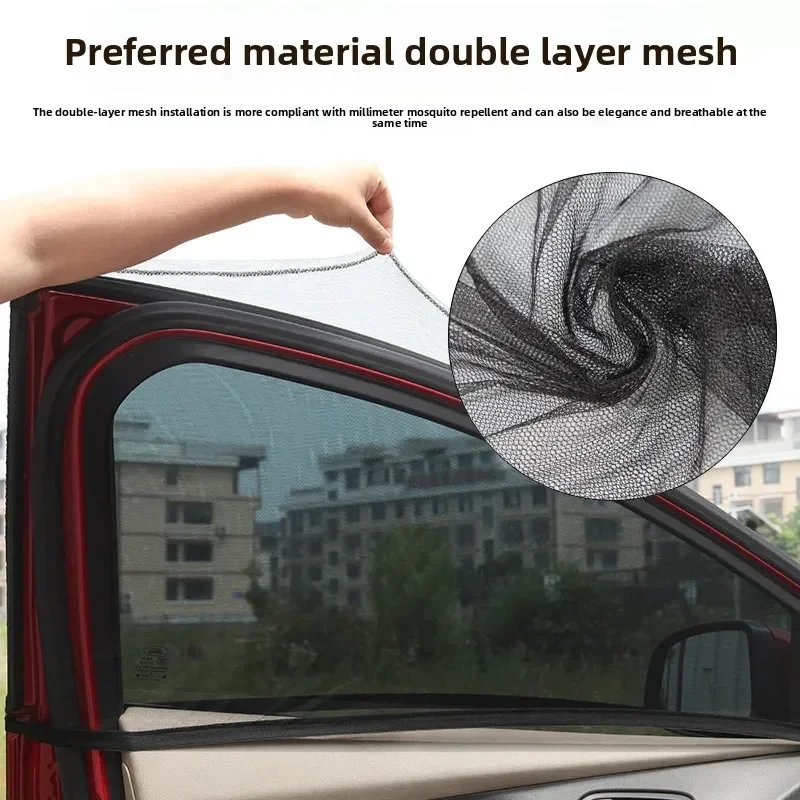 Car Sunshade Curtain Privacy Car Window Mosquito Net Anti-pest Heat Insulation Vehicle Curtain for Sedan Cars