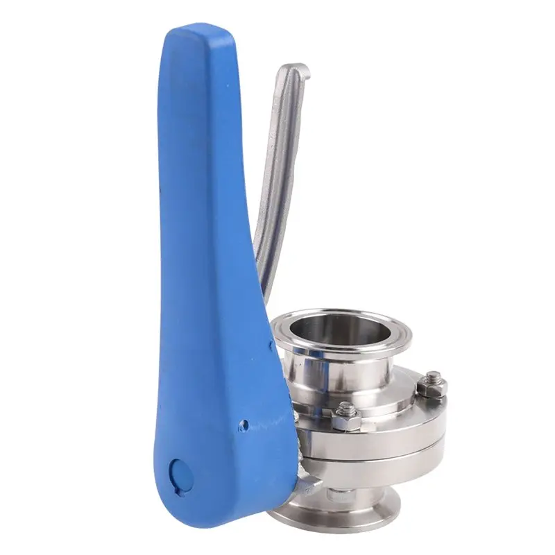 valvula-de-mariposa-at05-con-manija-de-gatillo-azul-de-acero-inoxidable-304-tri-clamp