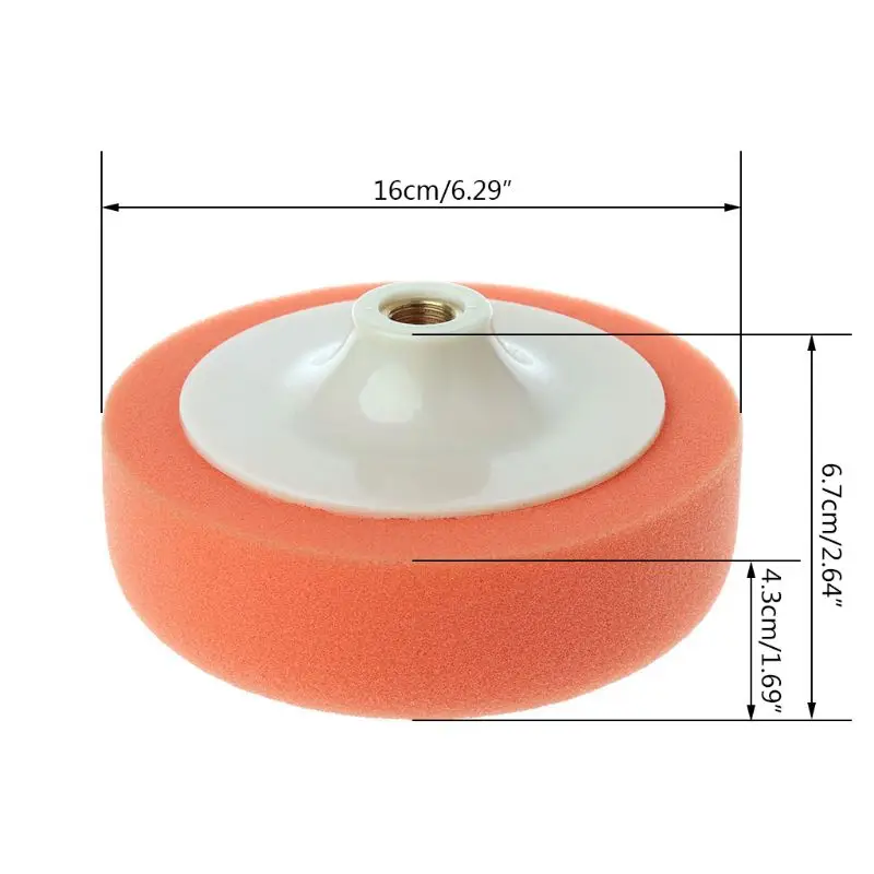 6 Inch 15cm Auto Car Polishing Buffing Polishing Pad Sponge Wheel Waxing Orange