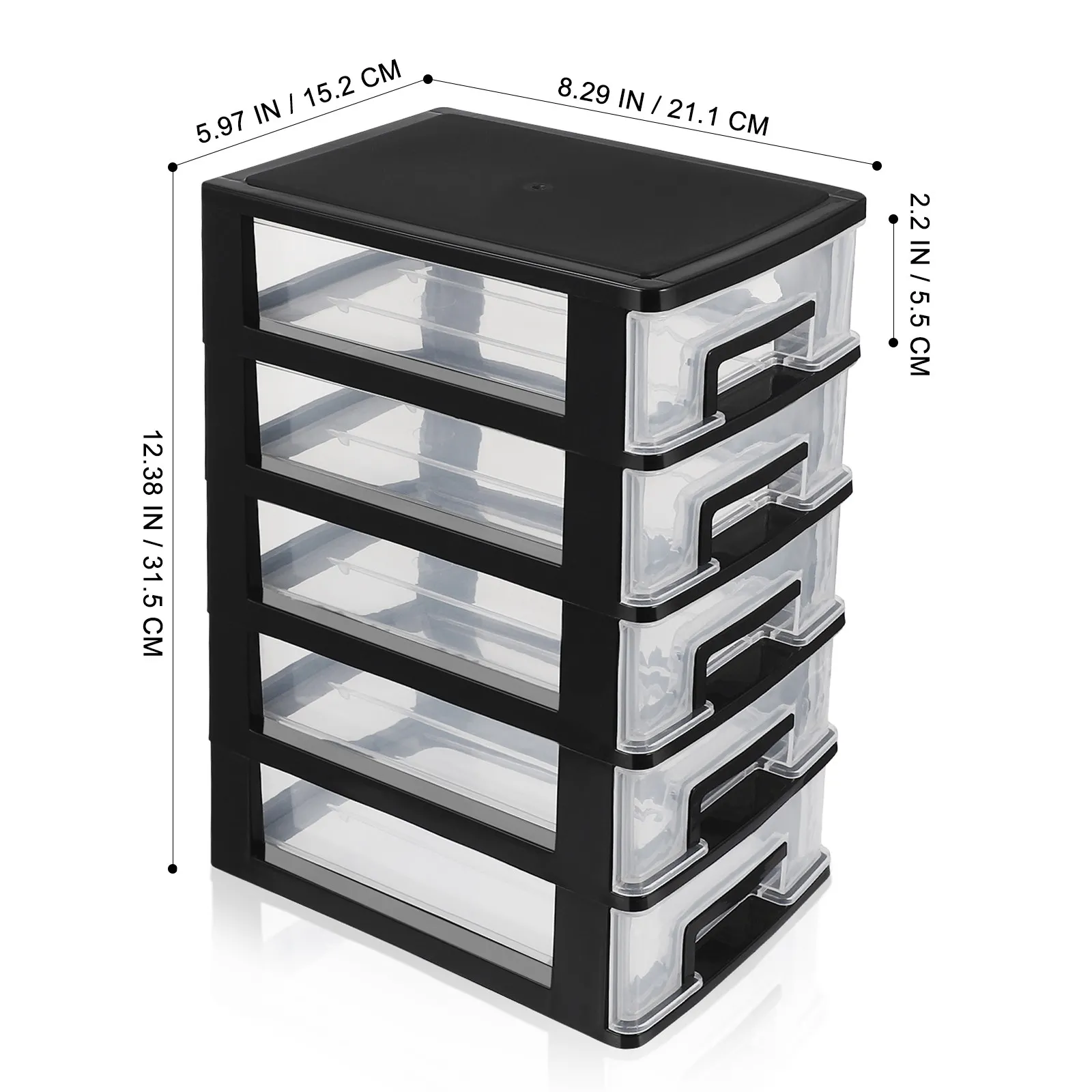 5 Layer Transparent Storage Drawers Organizer Multi-Layer Desk Drawer Storage Box for Office Home Stationery Organizer