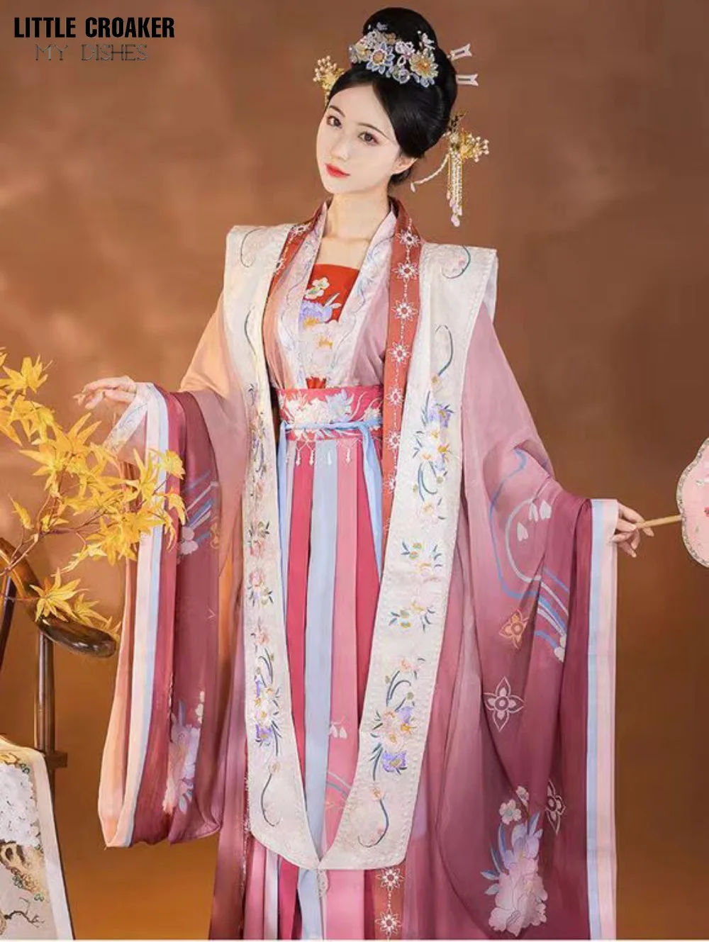 5pcs Ancient Chinese Clothes Hanfu Cosplay Retro Traditional Chinese Dress Song Dynasty Princess Halloween Costumes for Women