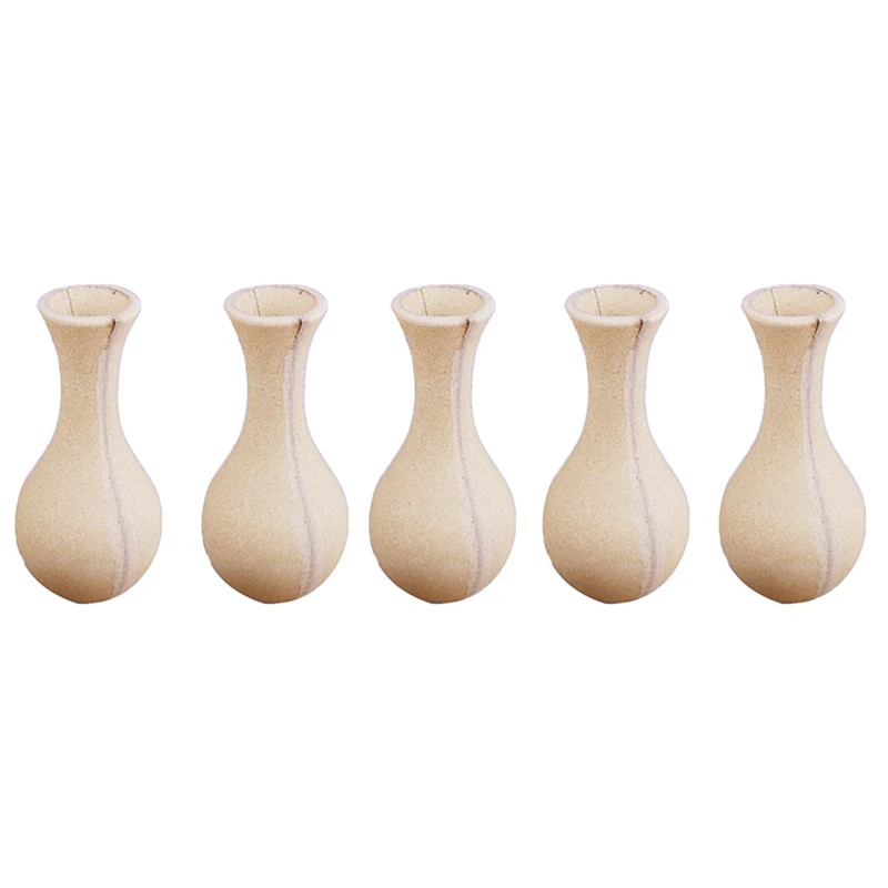 

DIY Flower Vase Drawing Craft For Kids, 5Pcs Unfinished Vase Wooden Flower Vase Handmade Floral Vase DIY Painting Toys