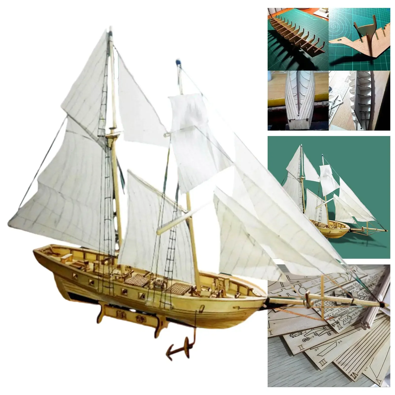 

1:130 Scale DIY Ship Assembly Model Classical Wooden Sailing Boat Wood Kits Hobby toys gift for kids