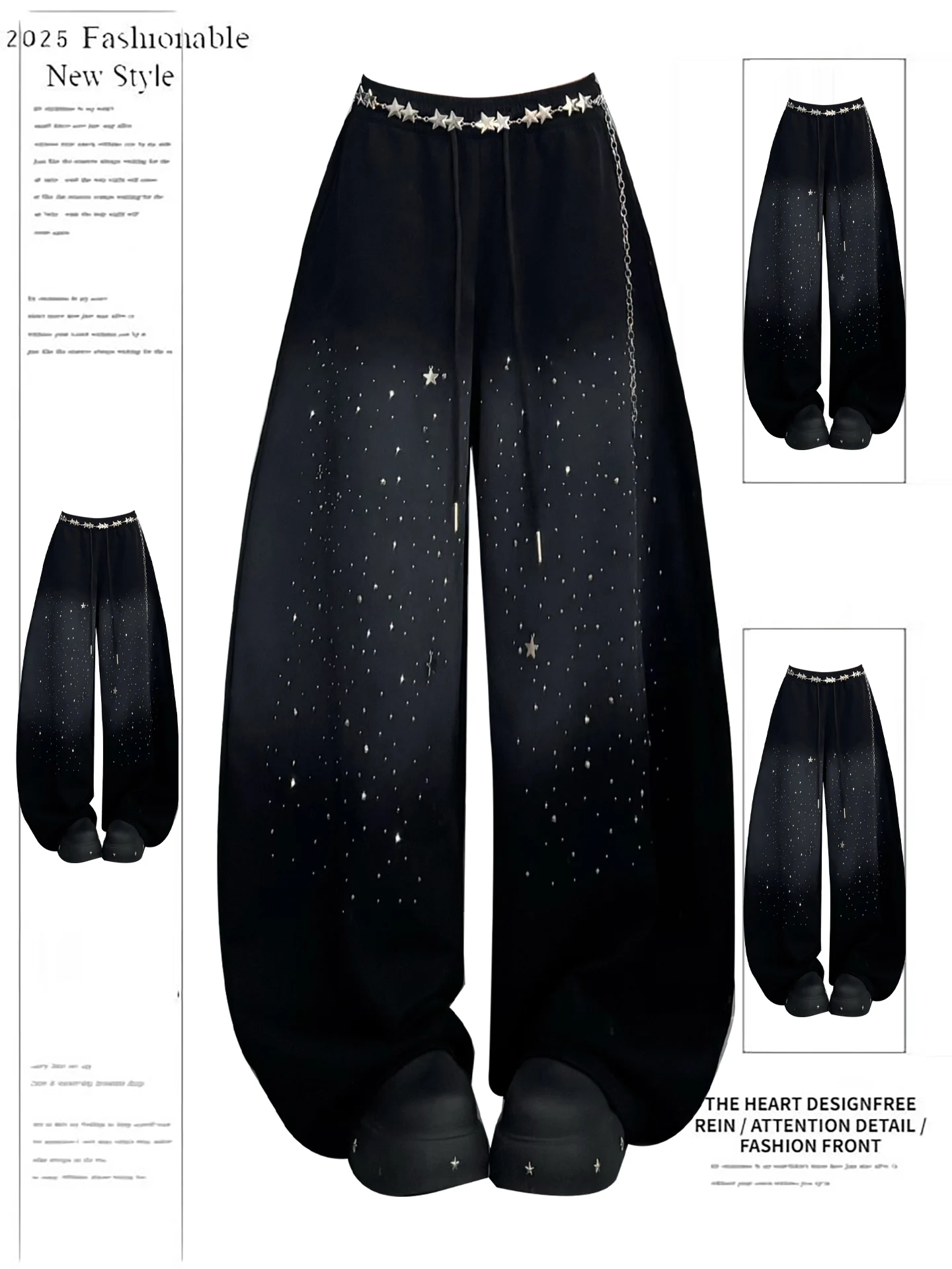 

Асимметричные женские повседневные брюки Galaxy adient, свободные брюки для джазовых танцев, осенне-зимние дизайнерские брюки с изогнутым ножом