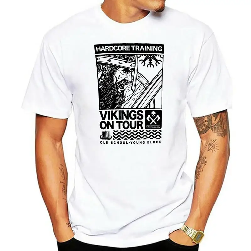 Camiseta Hardcore Training vikingos On Tour para hombre, Camiseta deportiva BJJ Fitness Herren, color verde