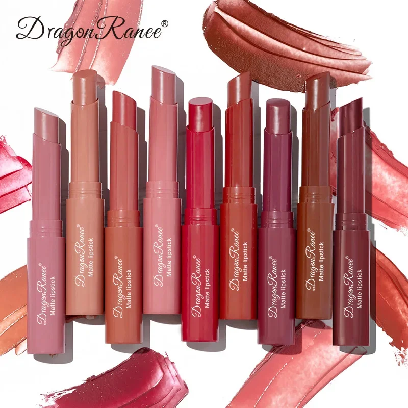 Dragon Ranee 12 Color Matte Lipstick Waterproof Lasting Moisturize Fashion Lipstick Velvet Texture No Fading New Cosmetics 1.6g