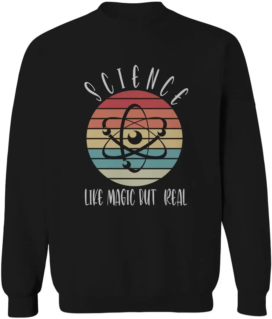 VICES AND VIRTUES Sciense Like Magic but Real Funny Teacher Chemistry Scientist Retro men's Crewneck Sweatshirt