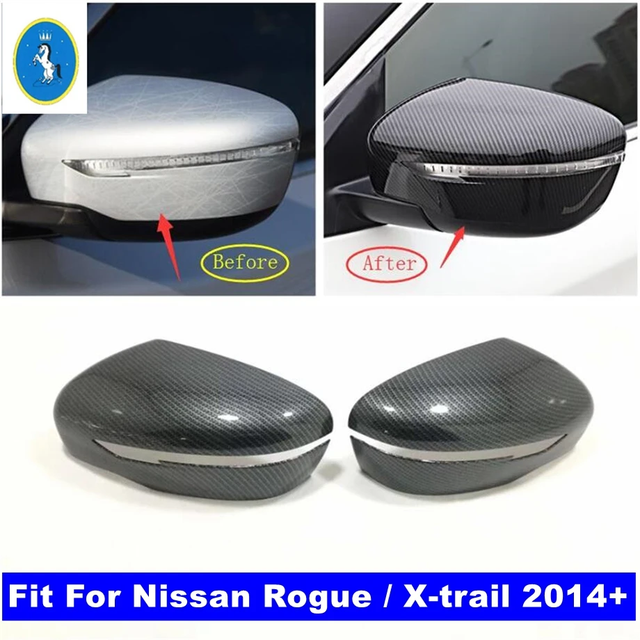 

Rearview Mirror Shell Decoration Cover Trim For Nissan Rogue / X-trail 2014 - 2020 Chrome / Carbon Fiber Exterior Accessories