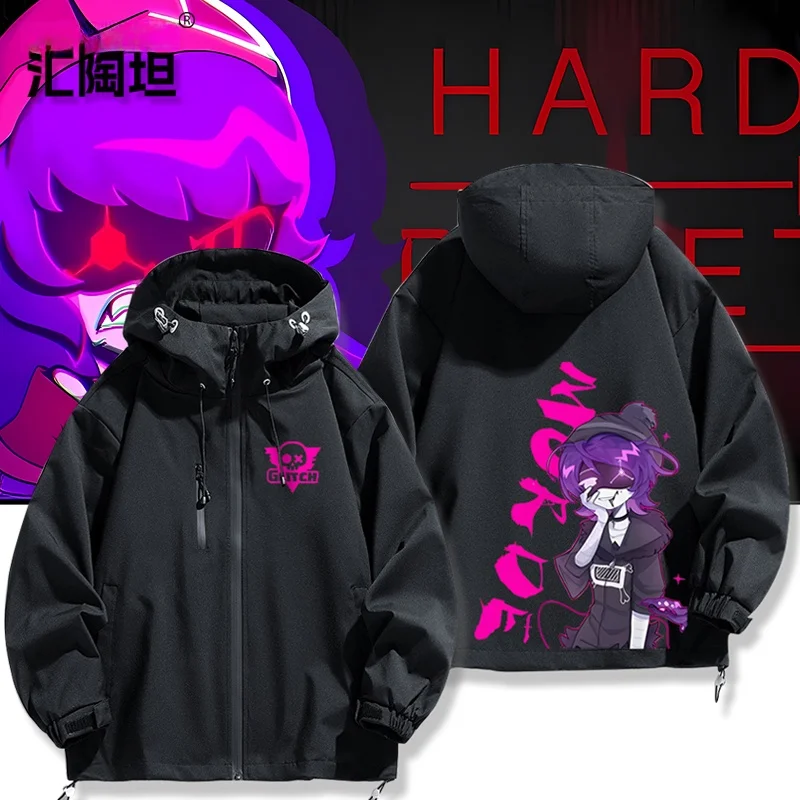 

Куртка свободного кроя из полиэстера, демисезонная, повседневная, с капюшоном, на молнии, модель Murder Drones Plu