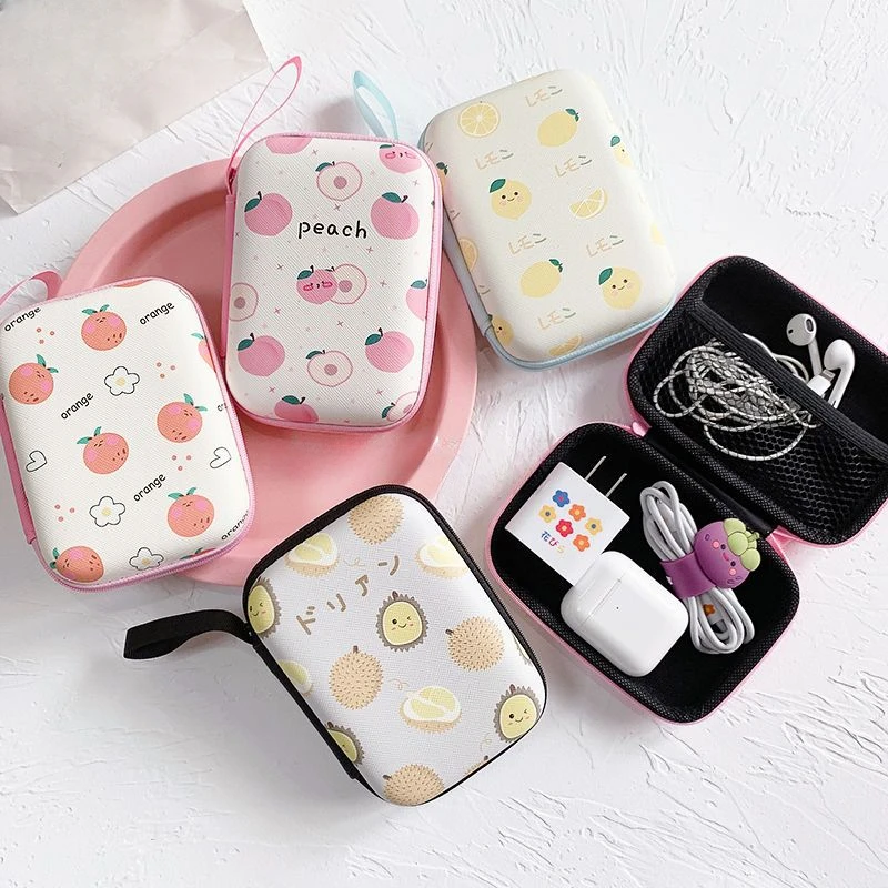 1pcs Earphones Storage Bag Wired Headphones EVA Zipper Storage Box Portable Hold Storage Case Container