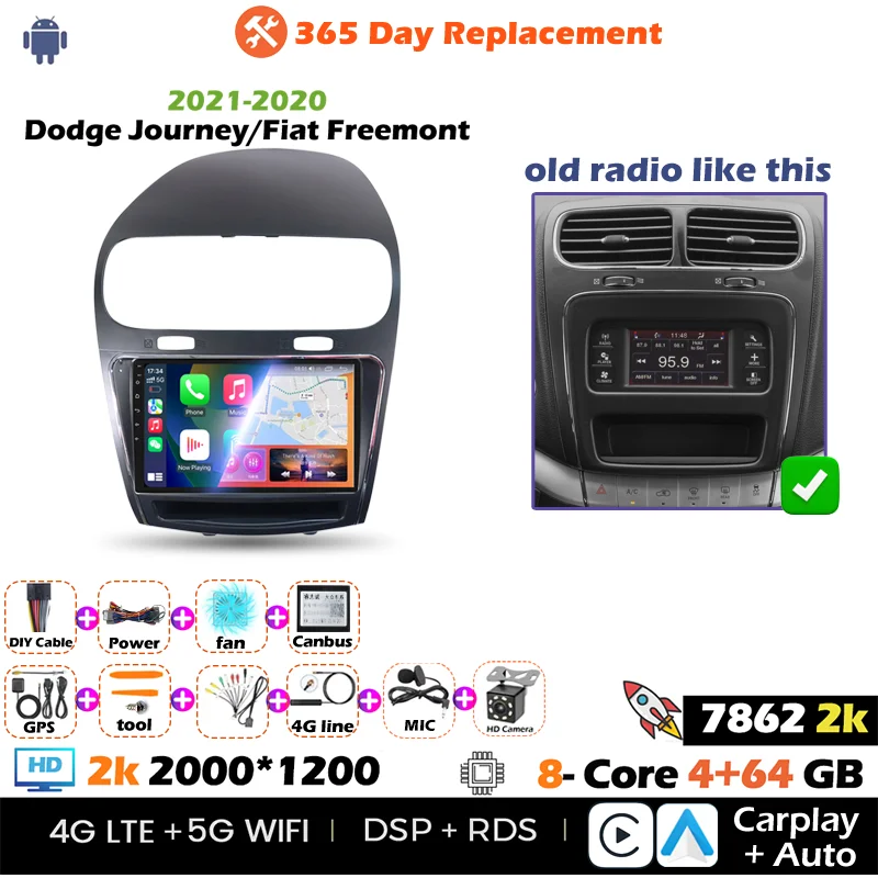 Autoradio Android 15 Da 9 Pollici Per Fiat Freemont (2012-2020) – Touchscreen, GPS, Bluetooth E CarPlay Wireless - 2