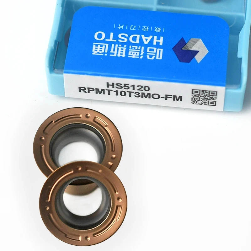 HADSTO-piezas Original RPMT, RPMT08T2MO, RPMT10T3MO, RPMT1003MO, RPMW1003MO, RPMT1204MO, FM, HS5120, HS5130, HS5115, insertos de fresado CNC, 10 unidades