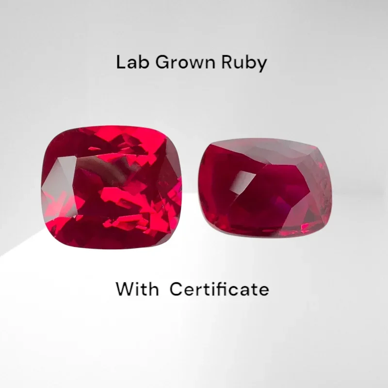 

Laboratory Ruby Rectangular Cushion Cut Pigeon Blood Red Top Quality Gemstone For Jewelry Making with AGL Certificate