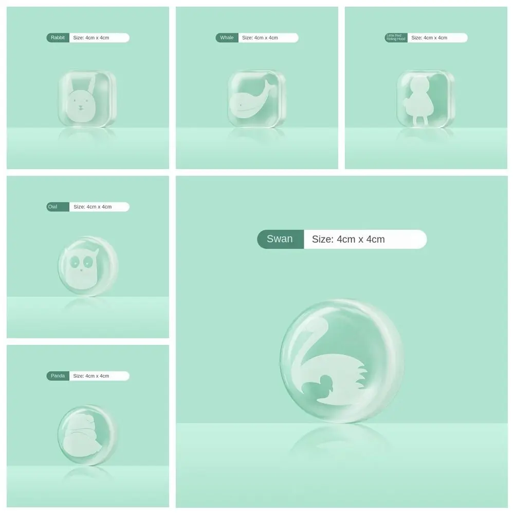 2 pcs Soft Silicone Animal Wall Protector Self-adhesive Transparent Door Handle Bumper Rabbit Cabinet Doors Stop Muffler