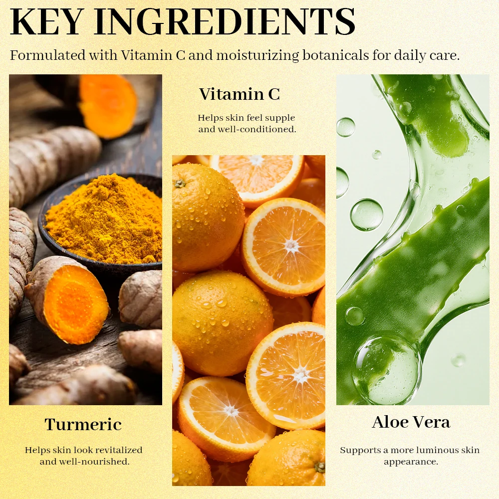 Turmeric Vitamin C Cream, Hydrating Moisturizing Nourishing Hyaluronic Acid Aloe Vera Vitamin E Jojoba Seed Oil, Winter Skincare