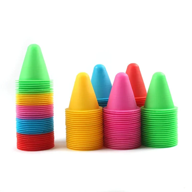 10Pcs/Set Skate Marker Training Road Cones Roller Football Soccer Rugby Soft Tower Skating Obstacle Roller Skate Pile Suppplies