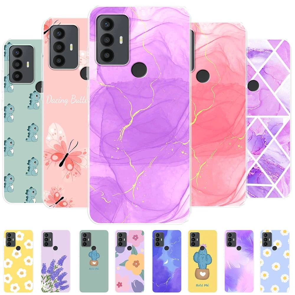 Funda de teléfono con estampado a la moda, carcasa suave de silicona transparente para TCL 306, 6102D, TCL 305, X668, 306