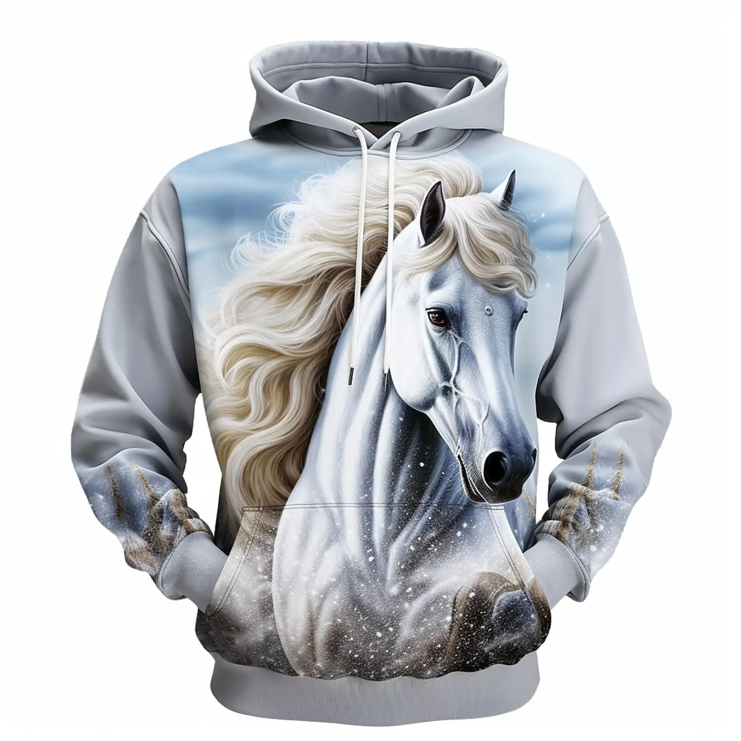 Horse Animal Graphic 3D Print Hoodies Men Women Hooded Sweatshirts Oversized Harajuku Pullover Y2K Tracksuit Coat Man Clothing