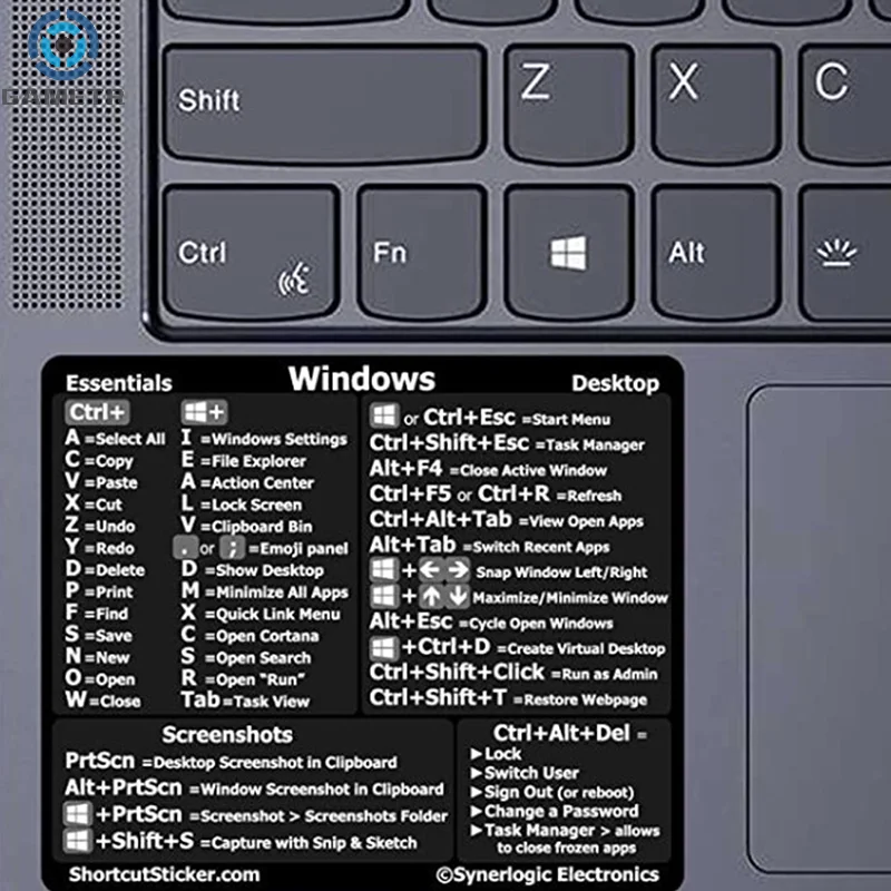 Autocollant adhésif de raccourci de clavier de référence d'ordinateur, PC Windows, ordinateur portable, ordinateur de bureau, Macbook, ensemble de 30 pièces