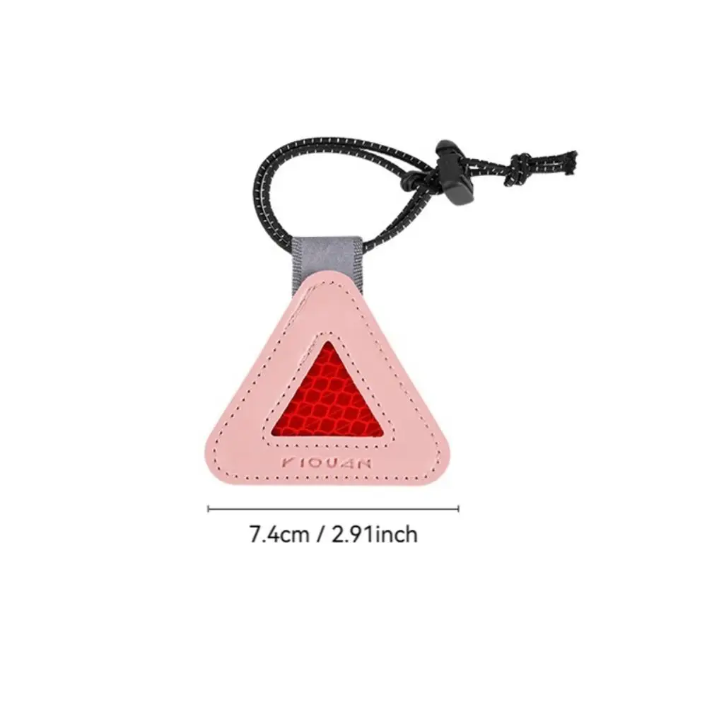 High Brightness Bicycle Reflective Pendant PVC Mini Triangle Warning Pad Multifunctional Night Riding Reflective Triangle Sign