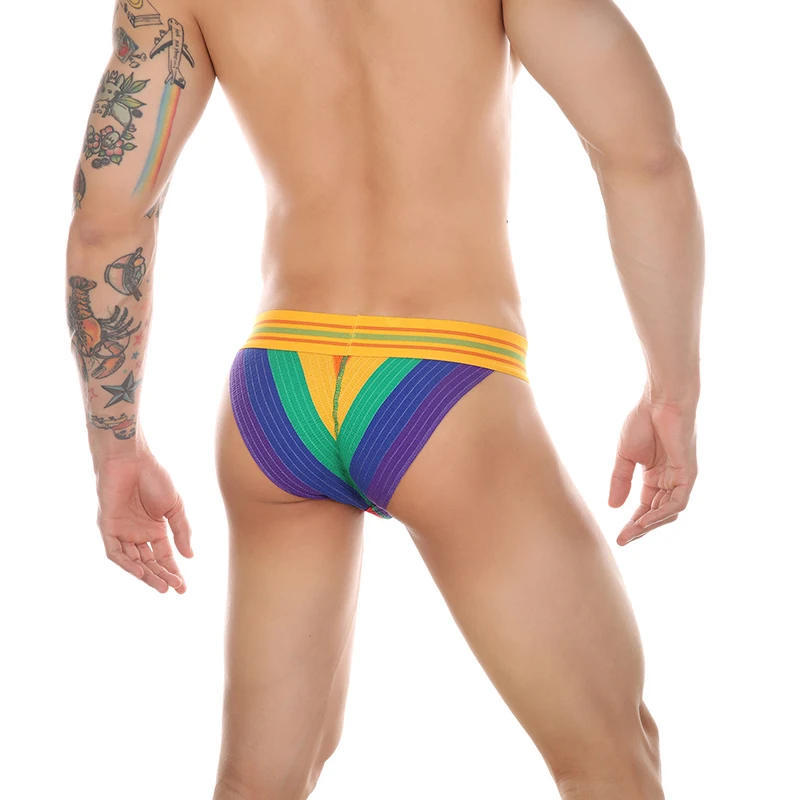 EUR Size Sexy Man Underwear Breathable Mens Briefs Underpants Comfortable Cueca Calzoncillos Slips Hombre Rainbow Male Panties