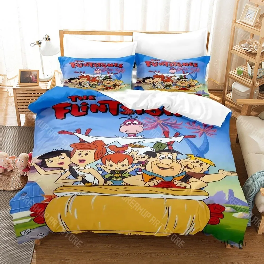 3D Printed Flint Cartoon Stones Bedding Set for Boys Girls Duvet Cover And Pillowcase Twin Queen King Full Single Double Sizes