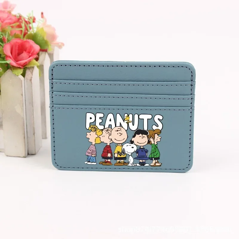 Snoopy porte-monnaie cacahuètes Anime porte-carte de crédit passeport portefeuille en polyuréthane cartes d'identité housse sac enfants hommes femme cadeau d'anniversaire