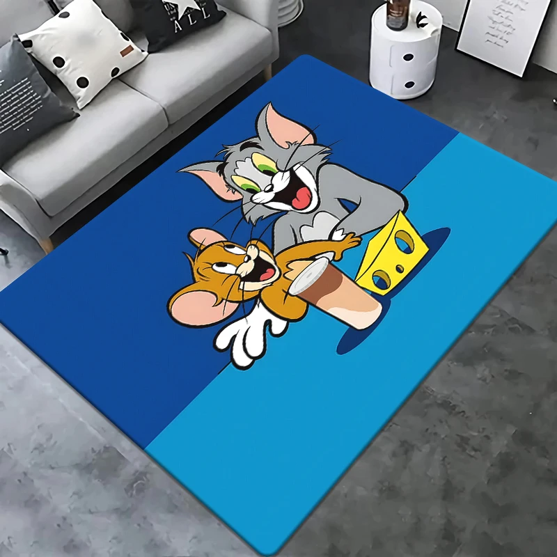 MINISO Tom and Jerry cute Cartoon HD Print Carpet Living Room,Home Decor,Sofa,Floor,Table,Rug,Non-slip,Chair,Beb,Mat,Picnic,Camp