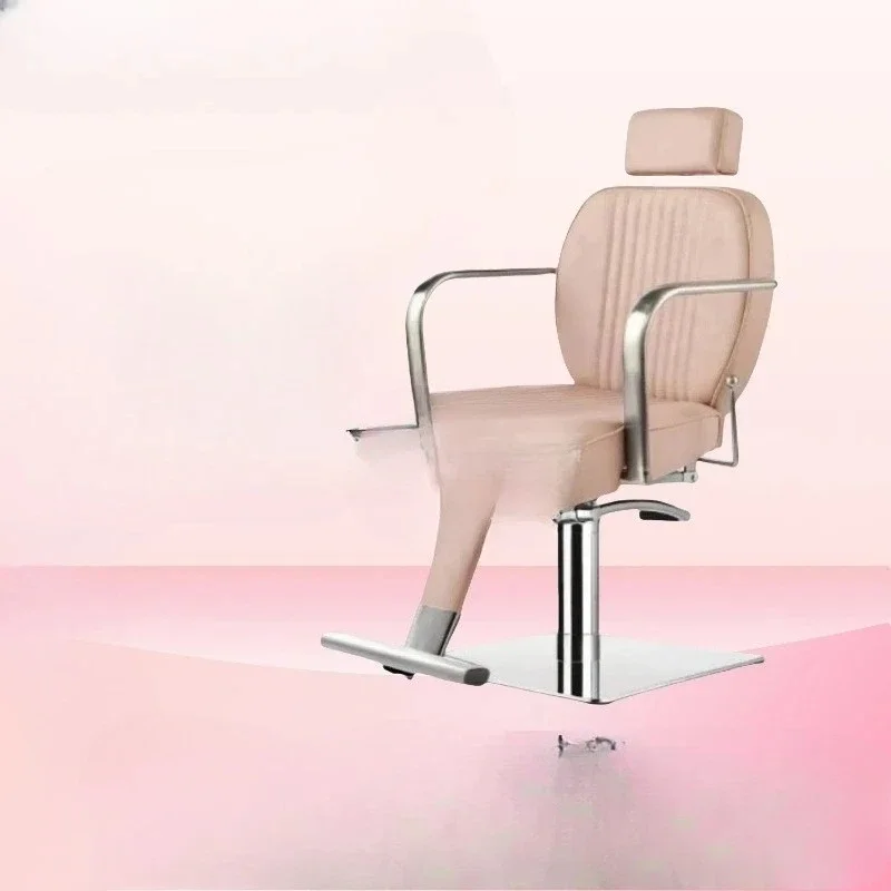 

A Barber chair pink makeup chair reclined 360 degrees rotation