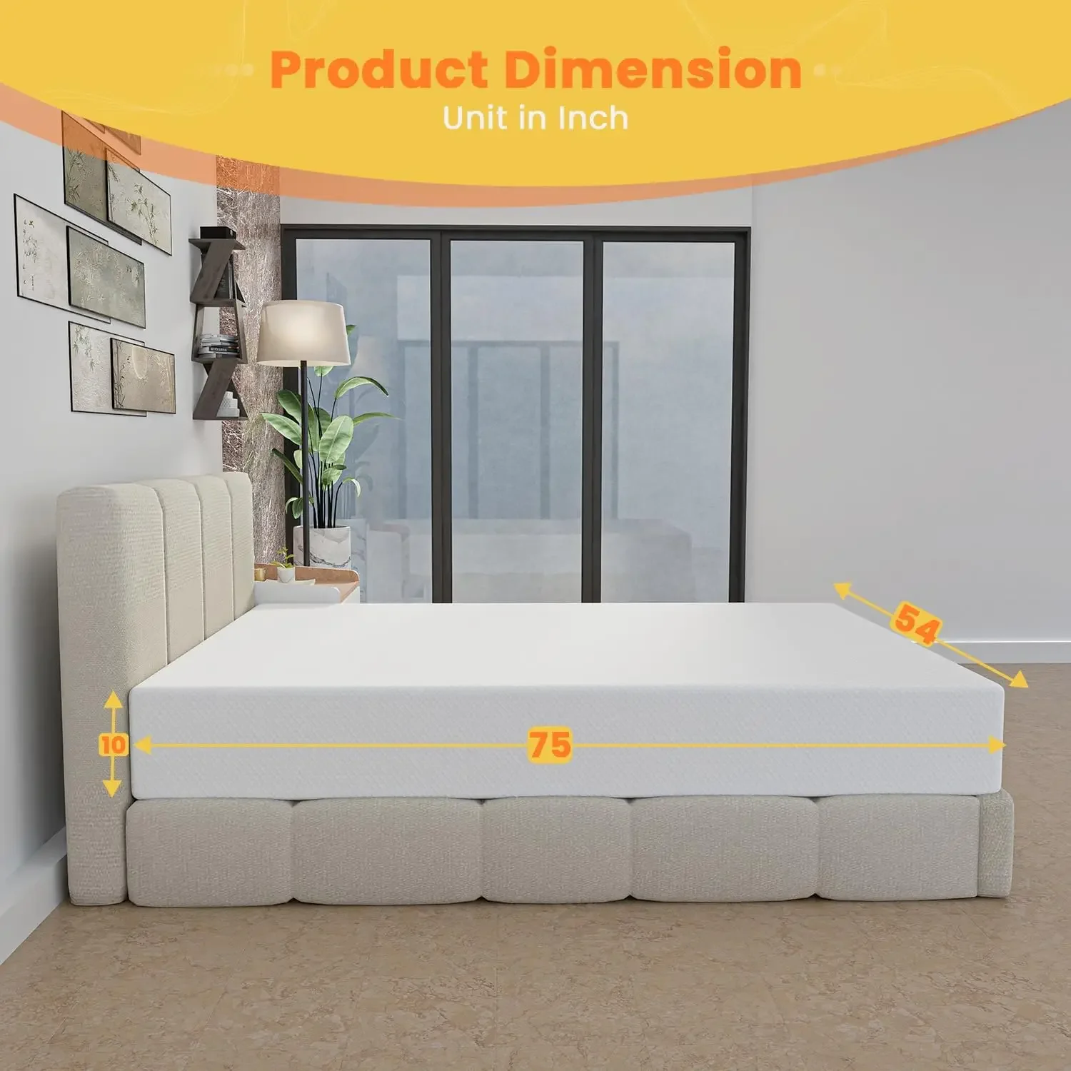 10 Inch Full Size Mattress, Gel Memory Foam Full Mattress, Pressure Relieving, Cooling Gel Foam, Full Mattress in a Box