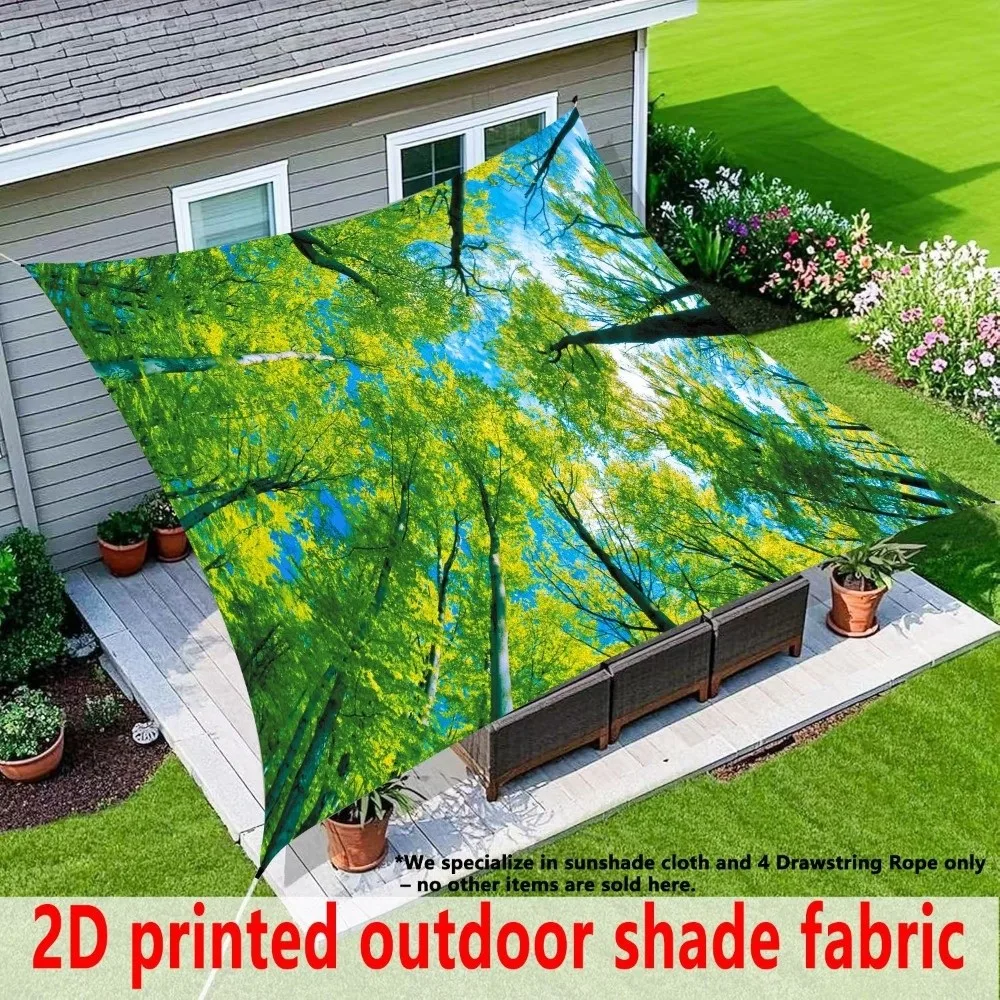 Durable Floral Printed Canopy Cloth Cover UV Resistant Dacron Sunshade Ceiling Cover Bohemian Style Outdoor Canopy Cover Picnic