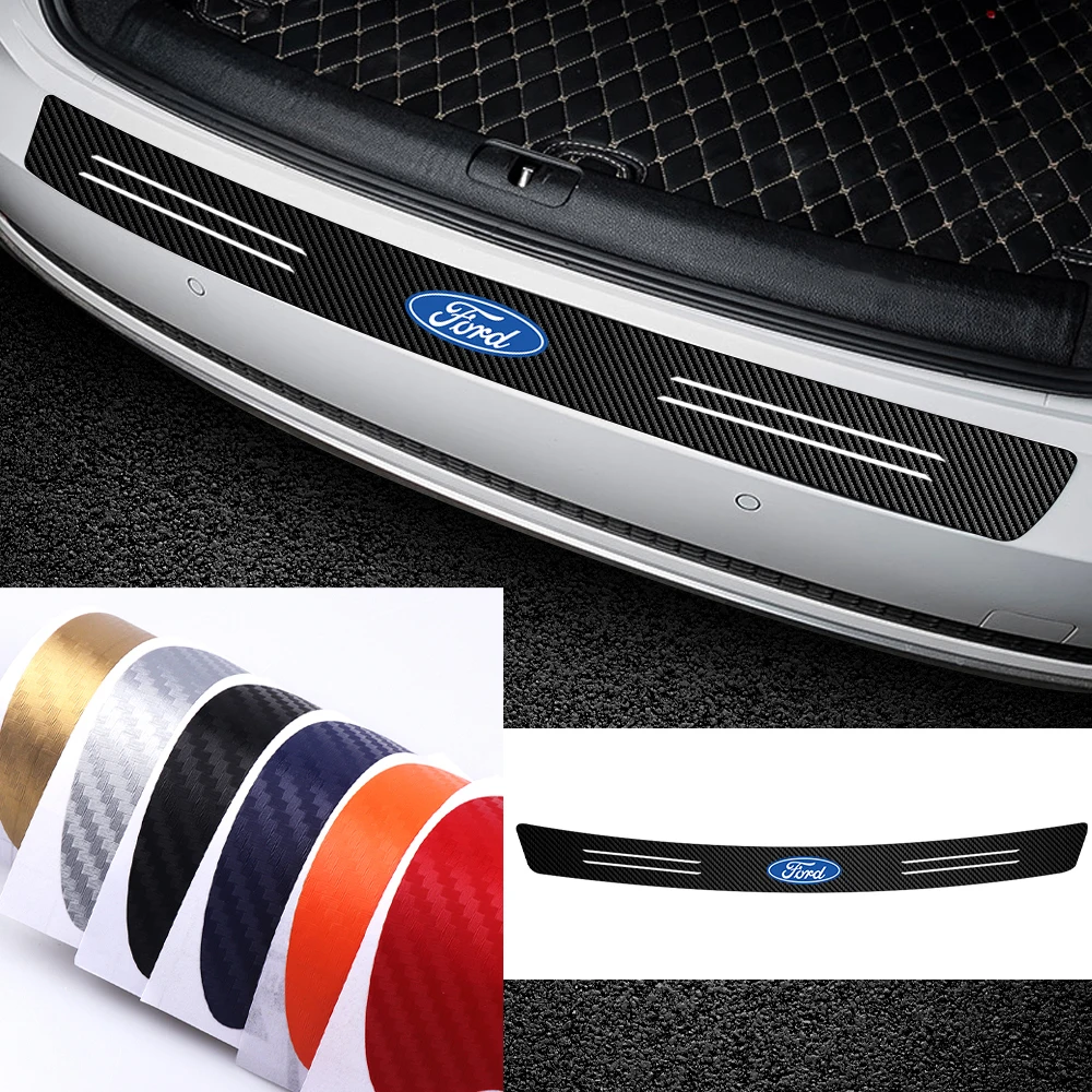 Pegatinas de umbral de puerta de coche, pegatina protectora de umbral de puerta para Ford Fiesta Mondeo Fusion Explorer Escape Shelby Taurus Mustang