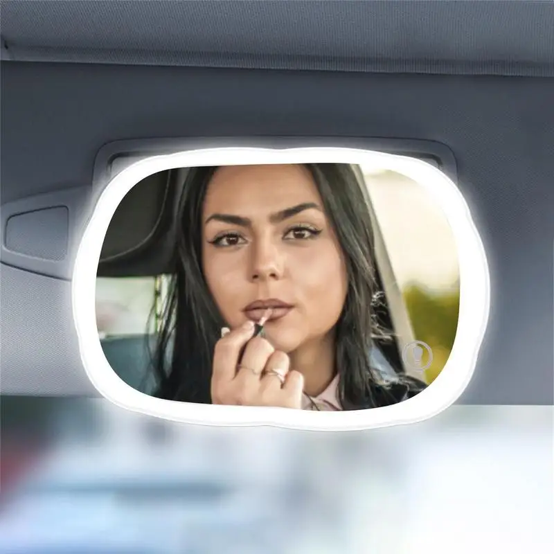 Sun Visor Vanity Mirror Big Makeup Mirror Rechargeable Adjustable Rearview Mirror With Touch Control Car Truck SUV Rectangular