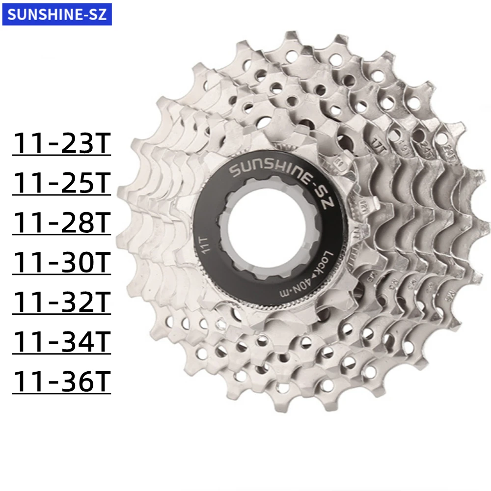 

SUNSHINE Road Bike K7 Cassette 8 Speed 11-23T/25T/28T/30T/32T/34T/36T Ultralight Bicycle Sprocket K7 Flywheel for Shimano HG Hub