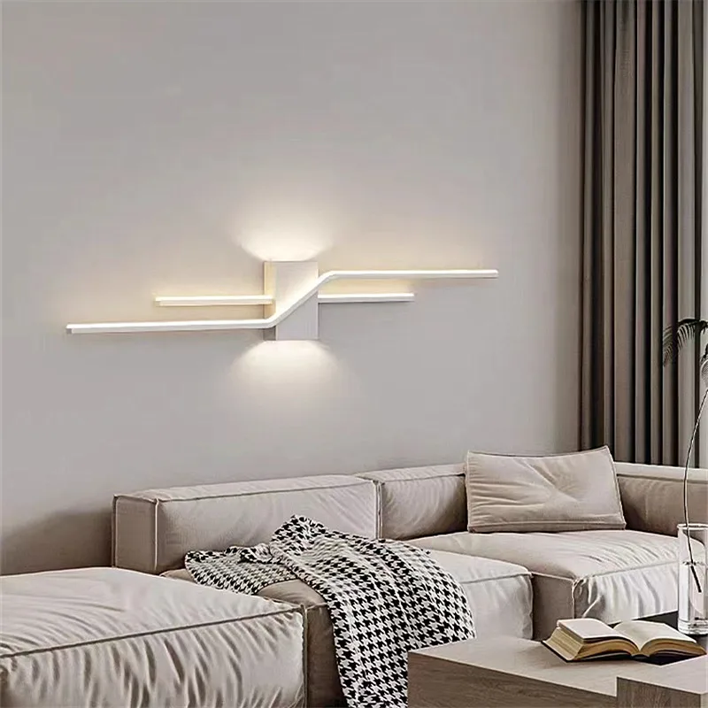 

Modern Abstract strip wall lamp Led Indoor long Wall Sconce Lamp art deco Living Room sofa Creative Staircase hall way light