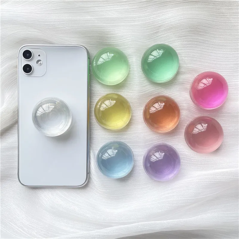 Crystal Clear Multicolour Ball Expandable Mobile Phone Holder Korean Foldable Grip Tok Socket Finger Ring Bracket Accessories