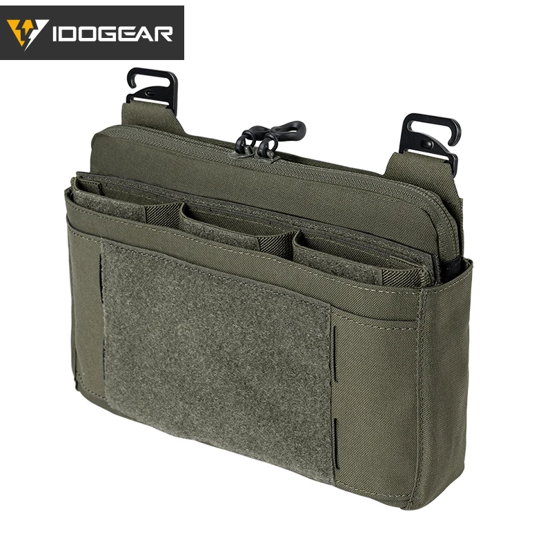 IDOGEAR Tactical DOPE Front Flap Pouch w/ Mag Pouch Kangaroo Pocket Set completo Ranger Green