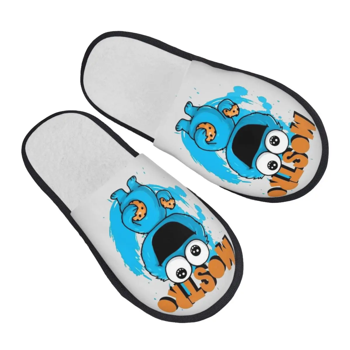 Pantoufles personnalisées pour invités des programmes télévisés Cookie Monster, pantoufles d'hôtel pour femmes