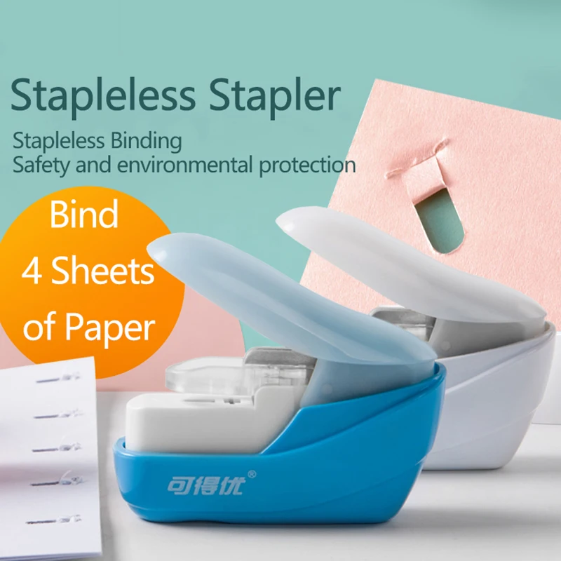 1PC Portable Stapleless Stapler Book Paper Stapler Safe No Staples Stapler DIY Paper Binding School Office Supplies