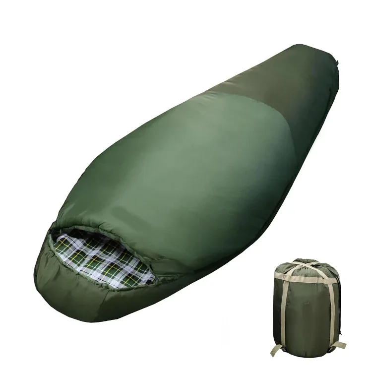 Factory OEM Mummy Sleep Bag Winter 0 Degree Soft Cotton Fill Adult Outdoor Sleeping Bag