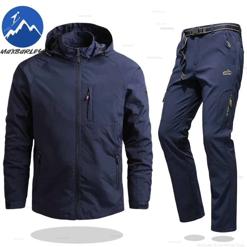 

Maxbarley Autumn Work Sets Men Multi Pocket Windproof Jacket+Sports Longpants 2-piece Windproof Wear Resistant Work Fishing Suit