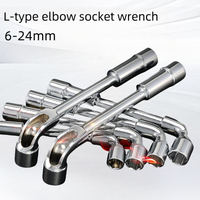 L Type Pipe Perforation Elbow Wrench Double Head Outer Hexagon Socket Sleeve Spanner Remove Fix Screw Nut
