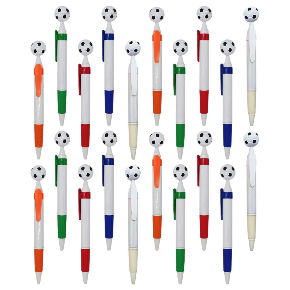 20pcs Football Decor Pens Souvenir Ballpoint Pens Taking Pens Soccer Party Gift soccer pens