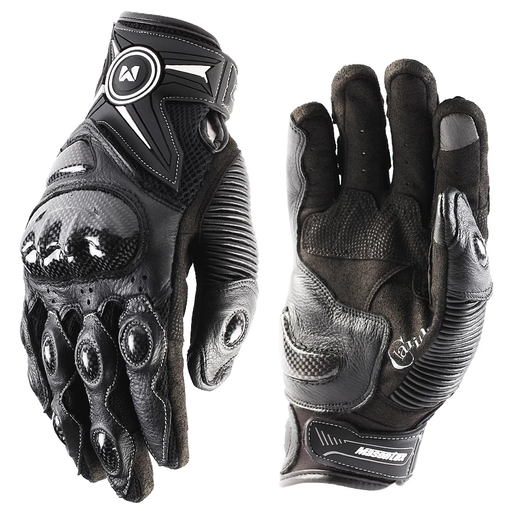 

MASONTEX Leather Carbon Protector Motorcycle Gloves Touch Screen Winter Motorcycle Gloves